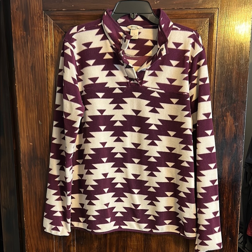 Duluth Trading Fleece 1/4 Snap Button Geometric Pullover